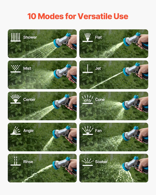 Hose Nozzle 10 Spray Patterns Garden Hose Nozzle Sprayer For Watering & Washing