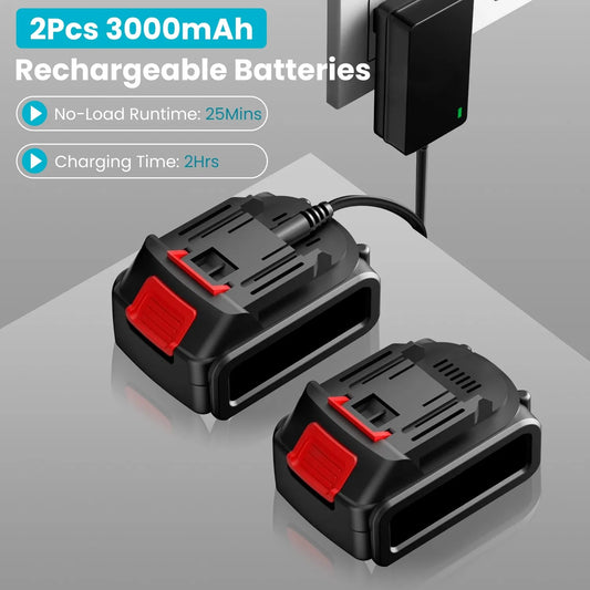 4-in-1 Pole Pruning Shears, Electric Pruning Shears & Pole Saws For Tree Trimming With 7 Adjustable Head Angles,Cordless Pole Shears And Battery Pole Saw With 2Pcs 3000mAh Rechargeable Batteries