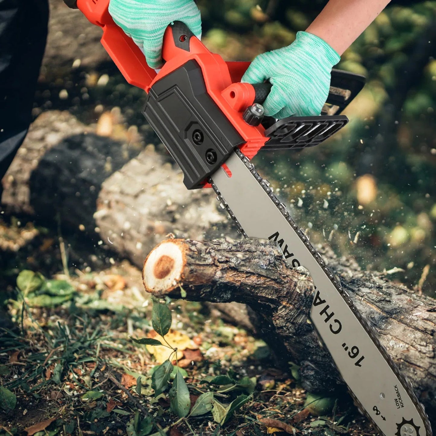 16Inch Electric Cordless Chainsaw With 2Pcs 21V 3.0Ah Battery And Charger Brushless Battery Operated Handheld Chainsaw With Auto Oiler Safety Switch For Tree Trimming Wood Cutting