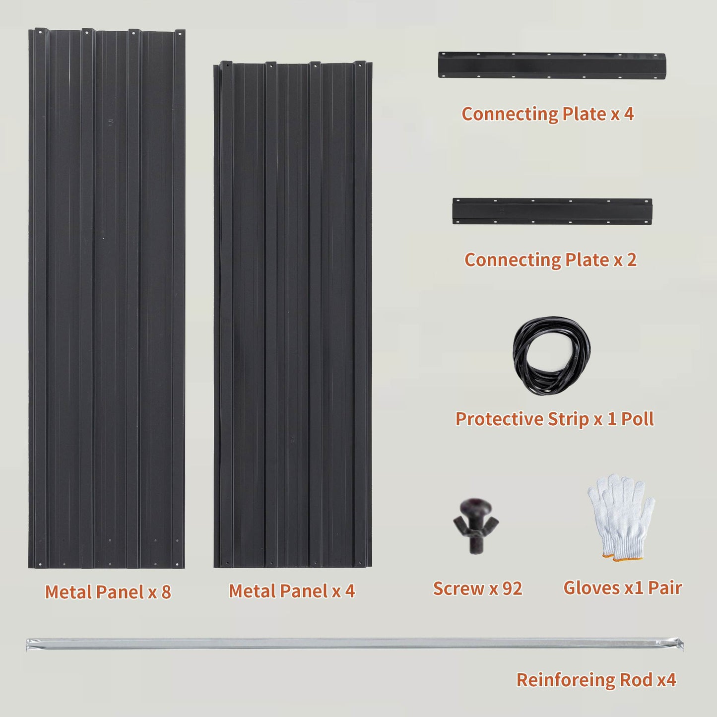 Outdoor Galvanized Raised Garden Bed Kit, Black Rectangle Planter For Vegetables, Fruits, And Herbs