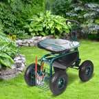 Heavy-Duty Garden Scooter Cart with Steering Handle