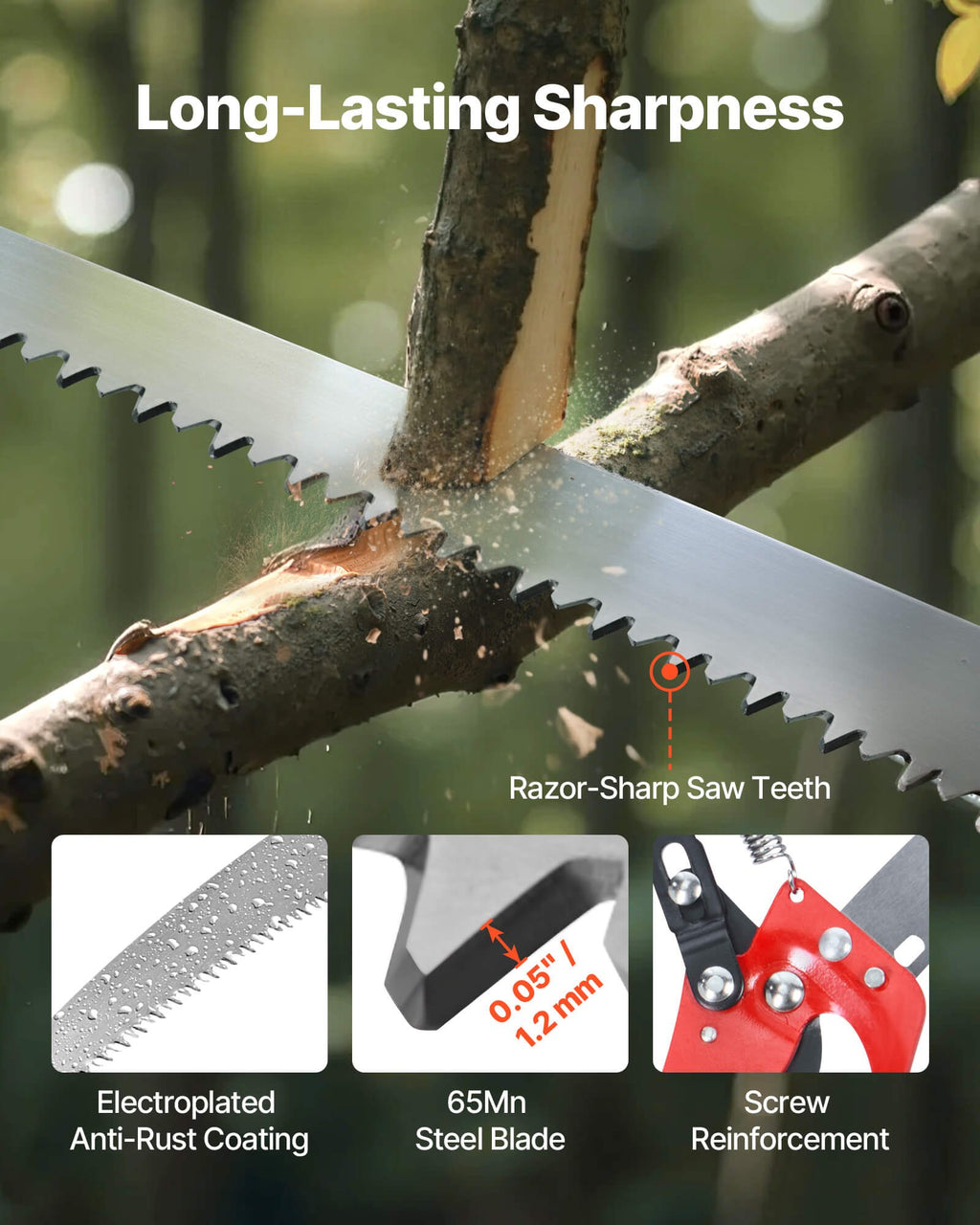 Tree Pruning Saw With Extendable Manual Pole Saw With Scissors