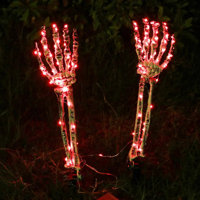 Halloween Festive Decor Spooky LED Skeleton Arm Yard Lights 1