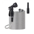 100ft Flexible Stainless Steel Garden Hose with 10 - Pattern Spray Nozzles - soilcommander