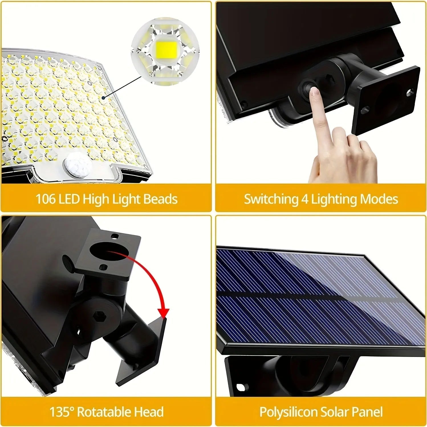 106 LED Solar Motion Sensor Flood Light - soilcommander