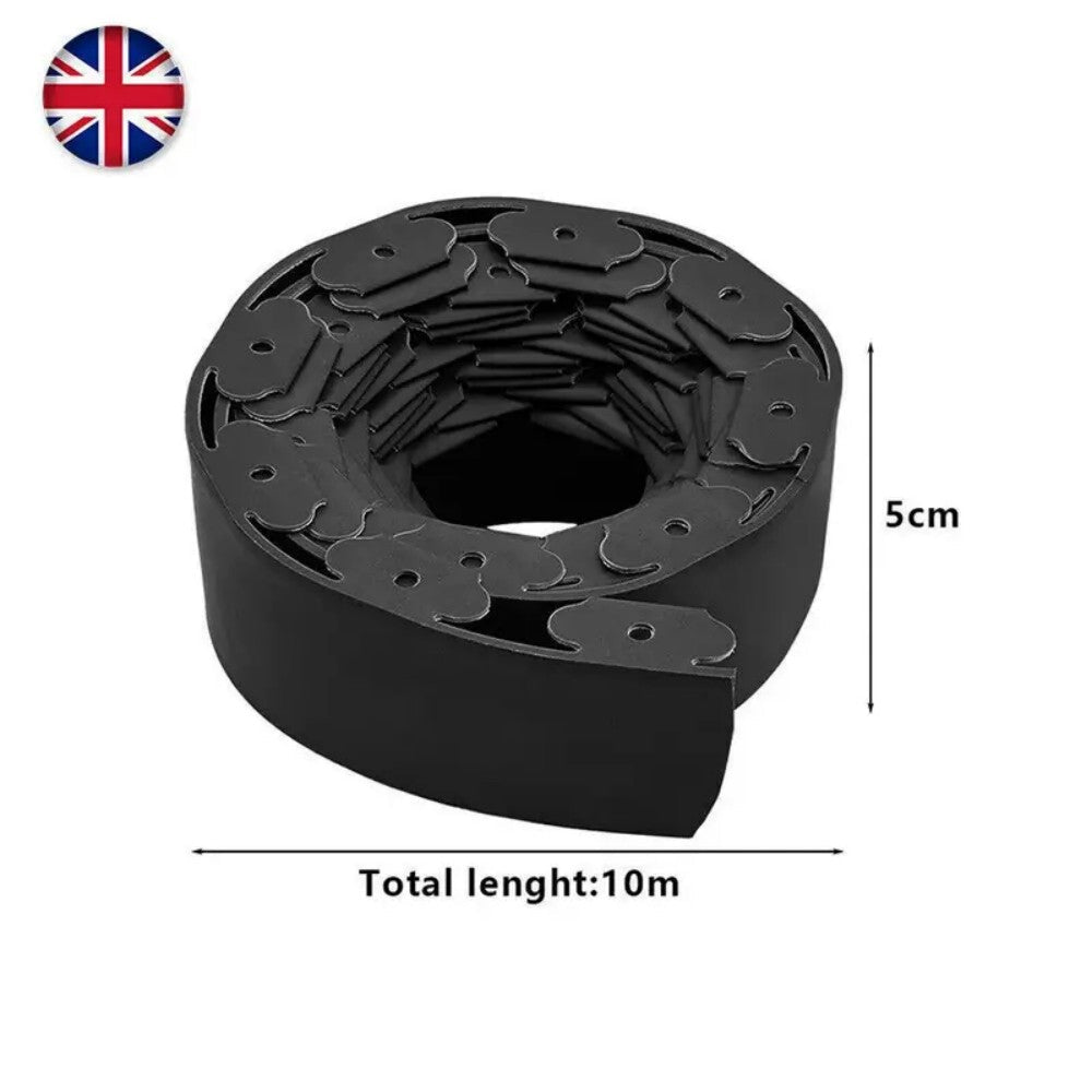 10m Flexible Black Lawn Edging Kit With 30 Stakes - soilcommander