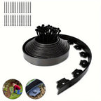 10m Flexible Black Lawn Edging Kit With 30 Stakes - soilcommander
