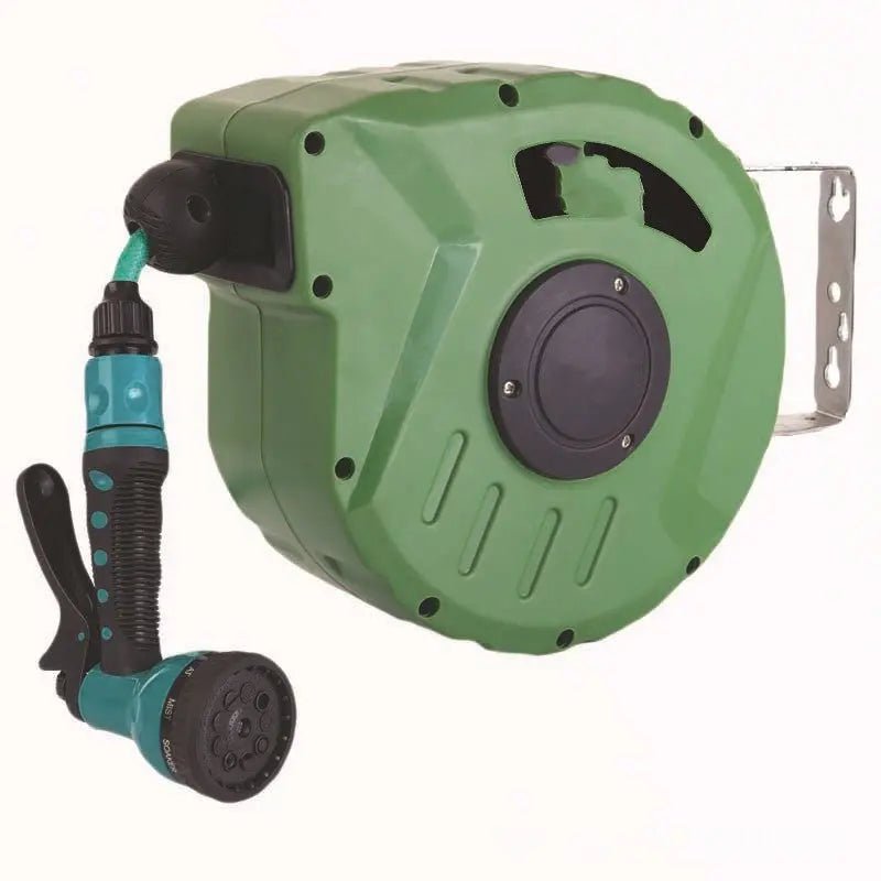 10m PVC Water Pipe With Automatic Retractable Garden Hose Reel - soilcommander