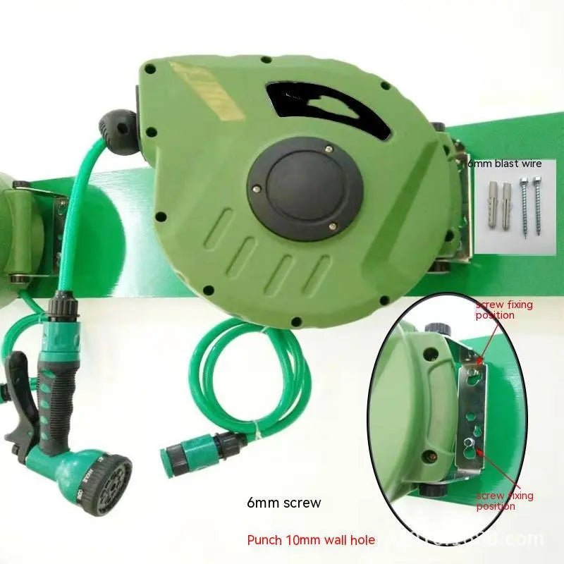 10m PVC Water Pipe With Automatic Retractable Garden Hose Reel - soilcommander