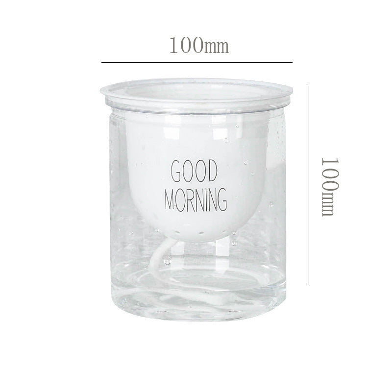 Double Tier Hydroponic Epipremnum Aureum Self-watering Flowerpot Home Decor Double Tier Visual Water Level Flowerpot