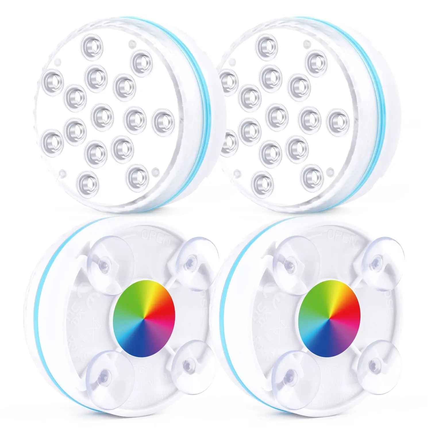 13 Led Submersible Light for Swimming Pool Garden Fountain Bathroom IP68 Waterproof Underwater Lamp with Suction Cup RF Remote - soilcommander