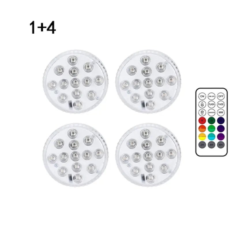 13 Led Submersible Light for Swimming Pool Garden Fountain Bathroom IP68 Waterproof Underwater Lamp with Suction Cup RF Remote - soilcommander