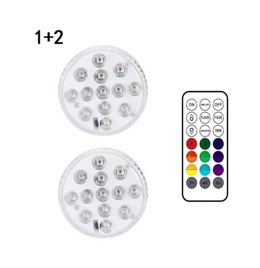 13 Led Submersible Light for Swimming Pool Garden Fountain Bathroom IP68 Waterproof Underwater Lamp with Suction Cup RF Remote - soilcommander