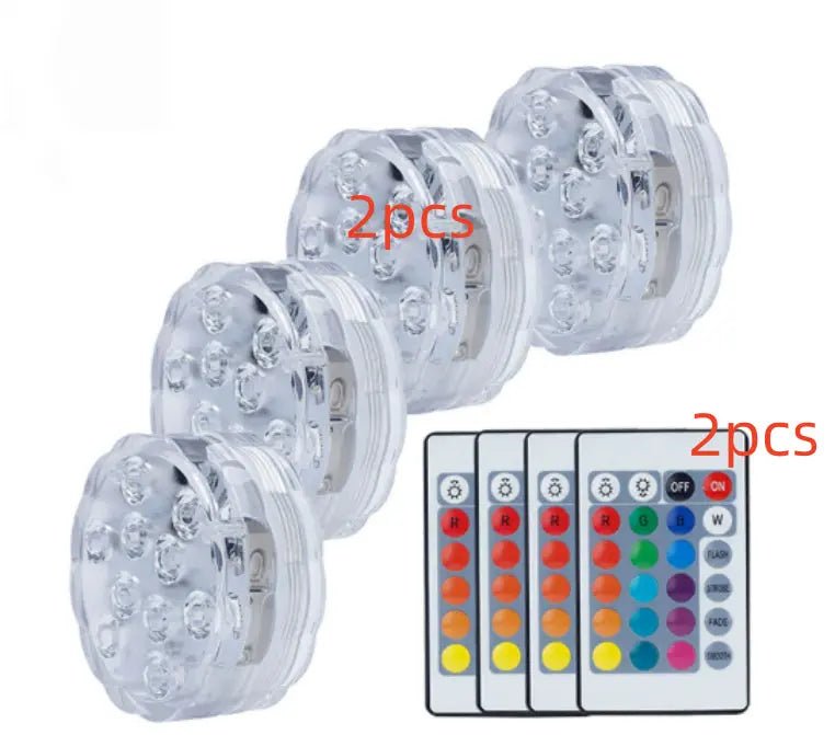 13 Led Submersible Light for Swimming Pool Garden Fountain Bathroom IP68 Waterproof Underwater Lamp with Suction Cup RF Remote - soilcommander