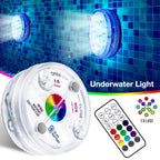 13 Led Submersible Light for Swimming Pool Garden Fountain Bathroom IP68 Waterproof Underwater Lamp with Suction Cup RF Remote - soilcommander