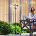 1.3m Solar Lamp Post Set (2 Pcs) - Outdoor Pathway Lighting - soilcommander
