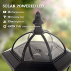 1.3m Solar Lamp Post Set (2 Pcs) - Outdoor Pathway Lighting - soilcommander