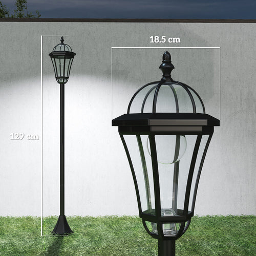 1.3m Solar Lamp Post Set (2 Pcs) - Outdoor Pathway Lighting - soilcommander
