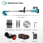 1500W Cordless String Trimmer - 7 - Inch Mowing Width 12000RPM Grass Cutter With Telescopic Handle For MAKITA Batteries - soilcommander