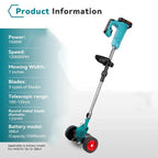 1500W Cordless String Trimmer - 7 - Inch Mowing Width 12000RPM Grass Cutter With Telescopic Handle For MAKITA Batteries - soilcommander
