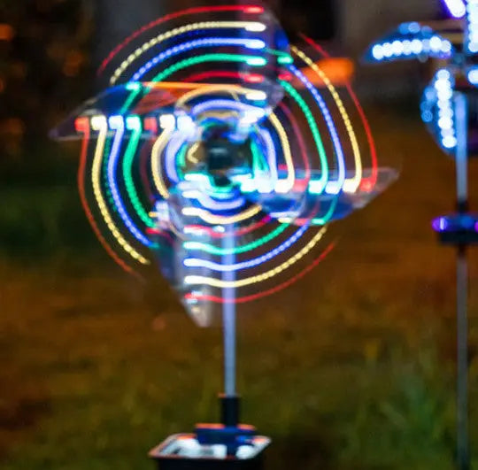 Led Solar Wind Spinner Light Garden Path Outdoor Yard Pinwheels Windmill Decor Patio Lawn Christmas Holiday Decoration 1