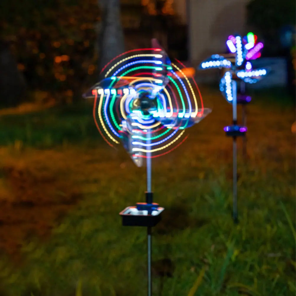 Led Solar Wind Spinner Light Garden Path Outdoor Yard Pinwheels Windmill Decor Patio Lawn Christmas Holiday Decoration 1