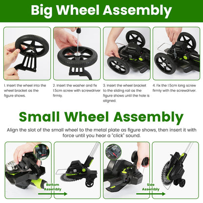 1Set 21V Electric Weed Edger Cordless String Trimmer With 2Pcs3000mAh Batteries 3.6-4.6FT Length 90 Degree Rotatable Angle Saw Blades Steel Blades String Blades Fedex Shipping