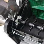 Metal Manual Garden Mower and Dethatcher Scarifier With Removable Collection Bag