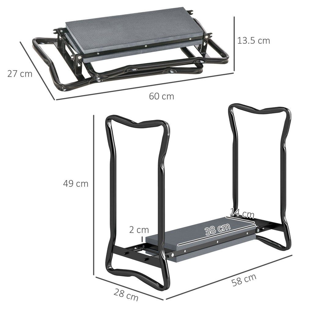 2 - in - 1 Foldable Garden Kneeler and Seat with Foam Pad and Tool Bag - soilcommander