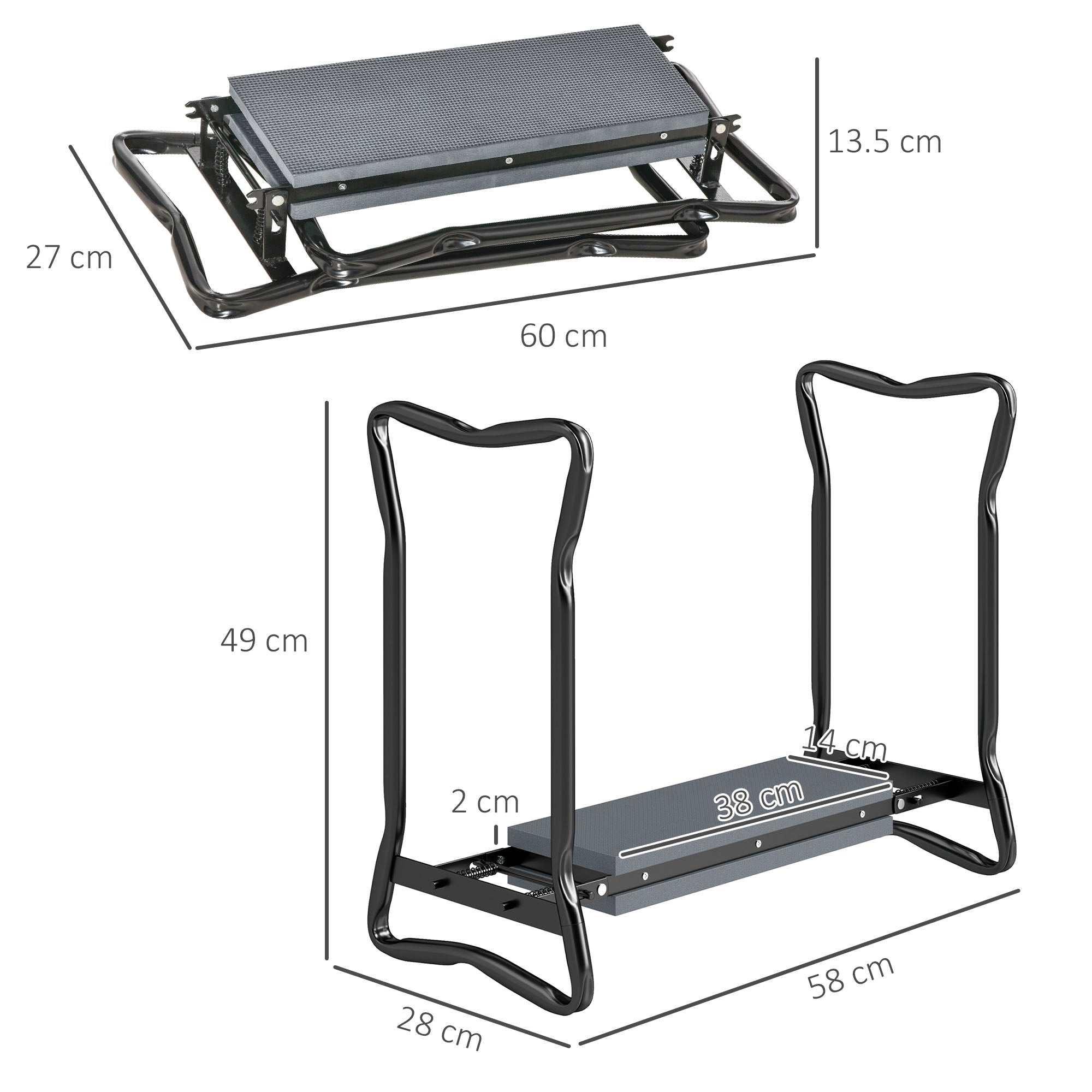 2 - in - 1 Foldable Garden Kneeler and Seat with Foam Pad and Tool Bag - soilcommander