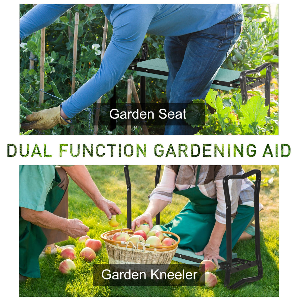 2 - in - 1 Folding Garden Kneeler and Seat with Tool Bag - soilcommander