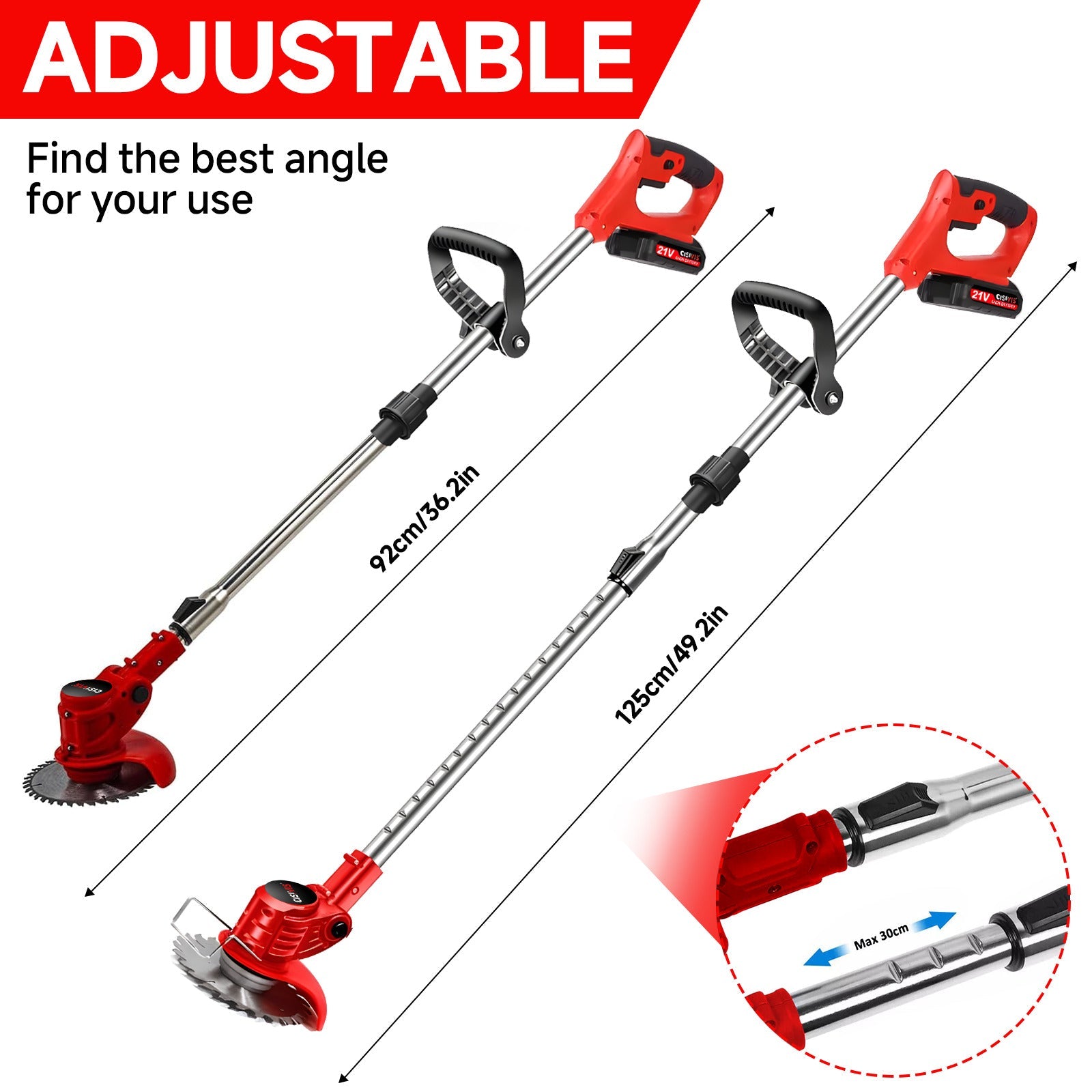 21V Cordless Grass Trimmer & Edger Kit | 2 Batteries & 3 Blade Types - soilcommander
