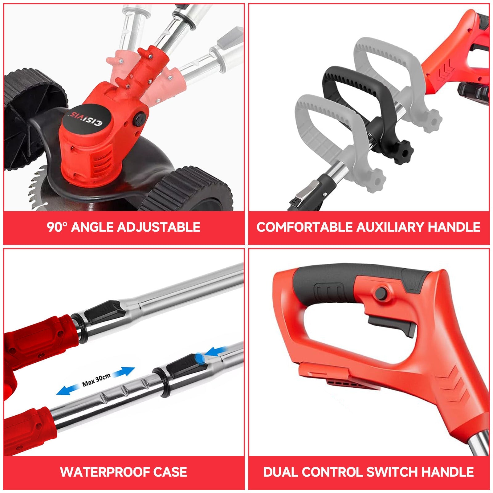 21V Cordless Grass Trimmer & Edger Kit | 2 Batteries & 3 Blade Types - soilcommander