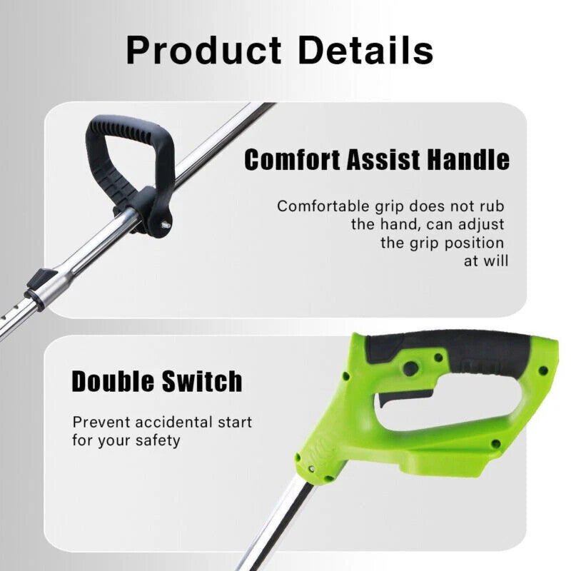 21V Cordless Grass Trimmer & Garden Edger | 2 Batteries - soilcommander