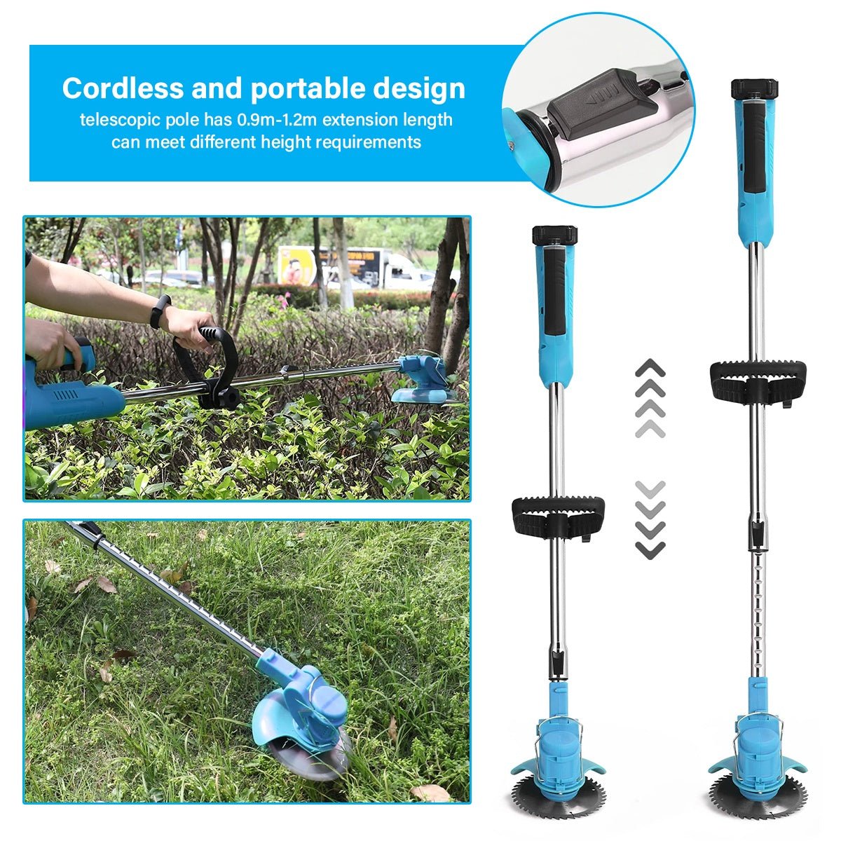 21V Cordless Grass Trimmer & Garden Edger | 2 Batteries - soilcommander
