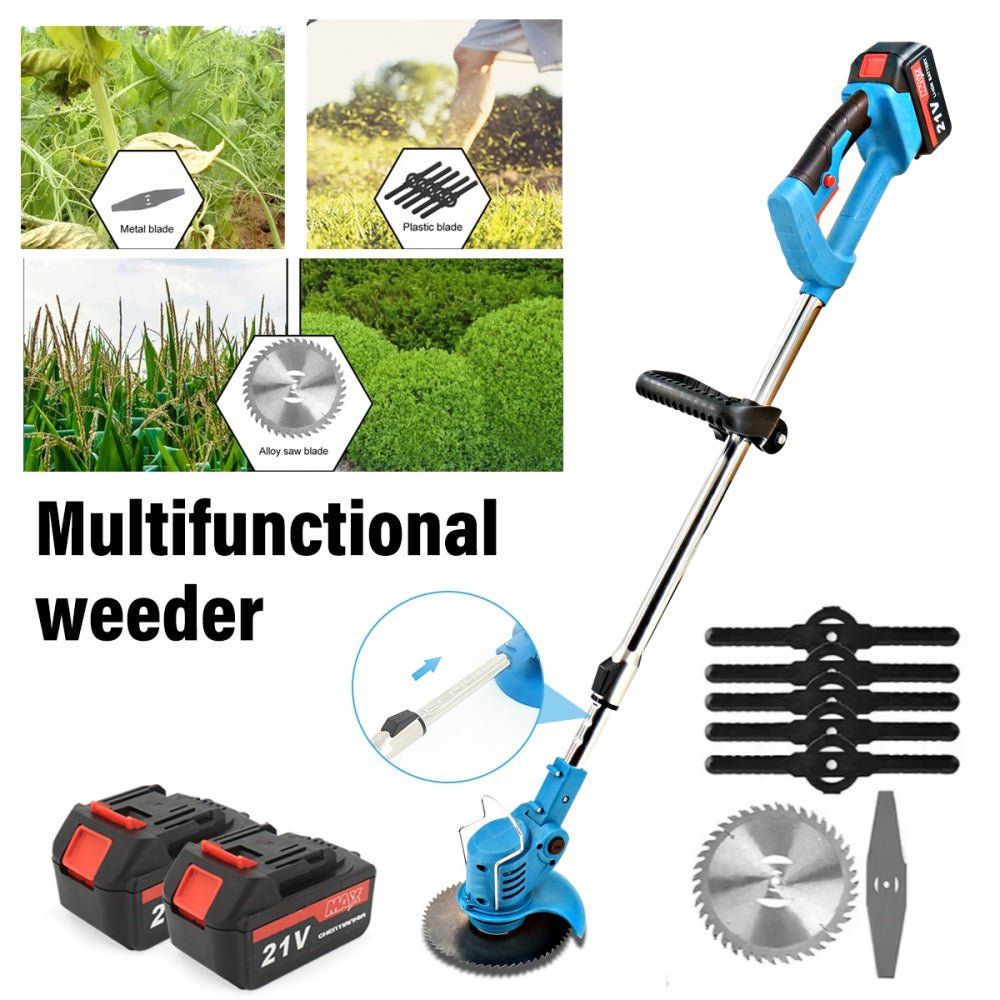 21V Cordless Grass Trimmer & Garden Edger | 2 Batteries - soilcommander