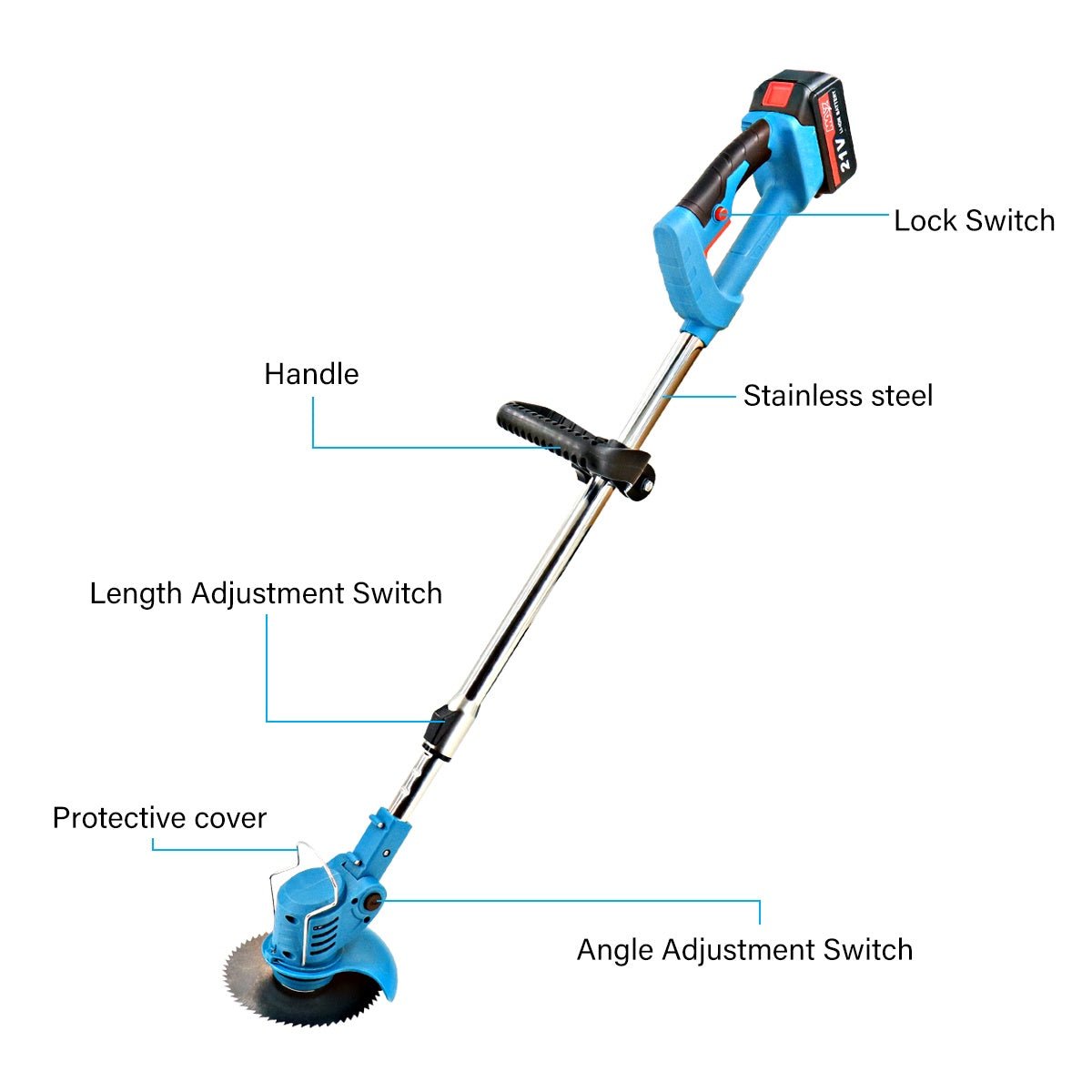 21V Cordless Grass Trimmer & Garden Edger | 2 Batteries - soilcommander