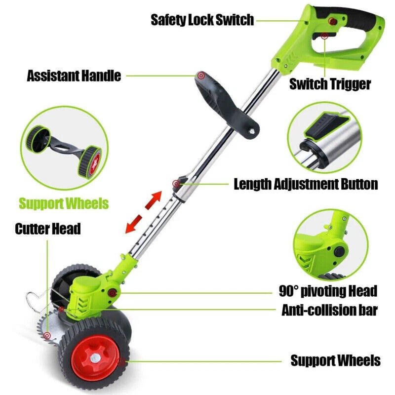 21V Cordless Grass Trimmer & Garden Edger | 2 Batteries - soilcommander