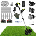 21V Electric Weed Edger Cordless String Trimmer with 2Pcs Batteries - soilcommander