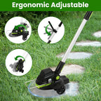 21V Electric Weed Edger Cordless String Trimmer with 2Pcs Batteries - soilcommander