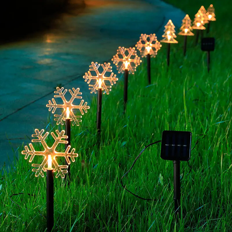 Solar Light Star Snowflake Christmas Tree Garden Light Decoration Lawn Lamp  Waterproof Outdoor Lighting Christmas Lights 1