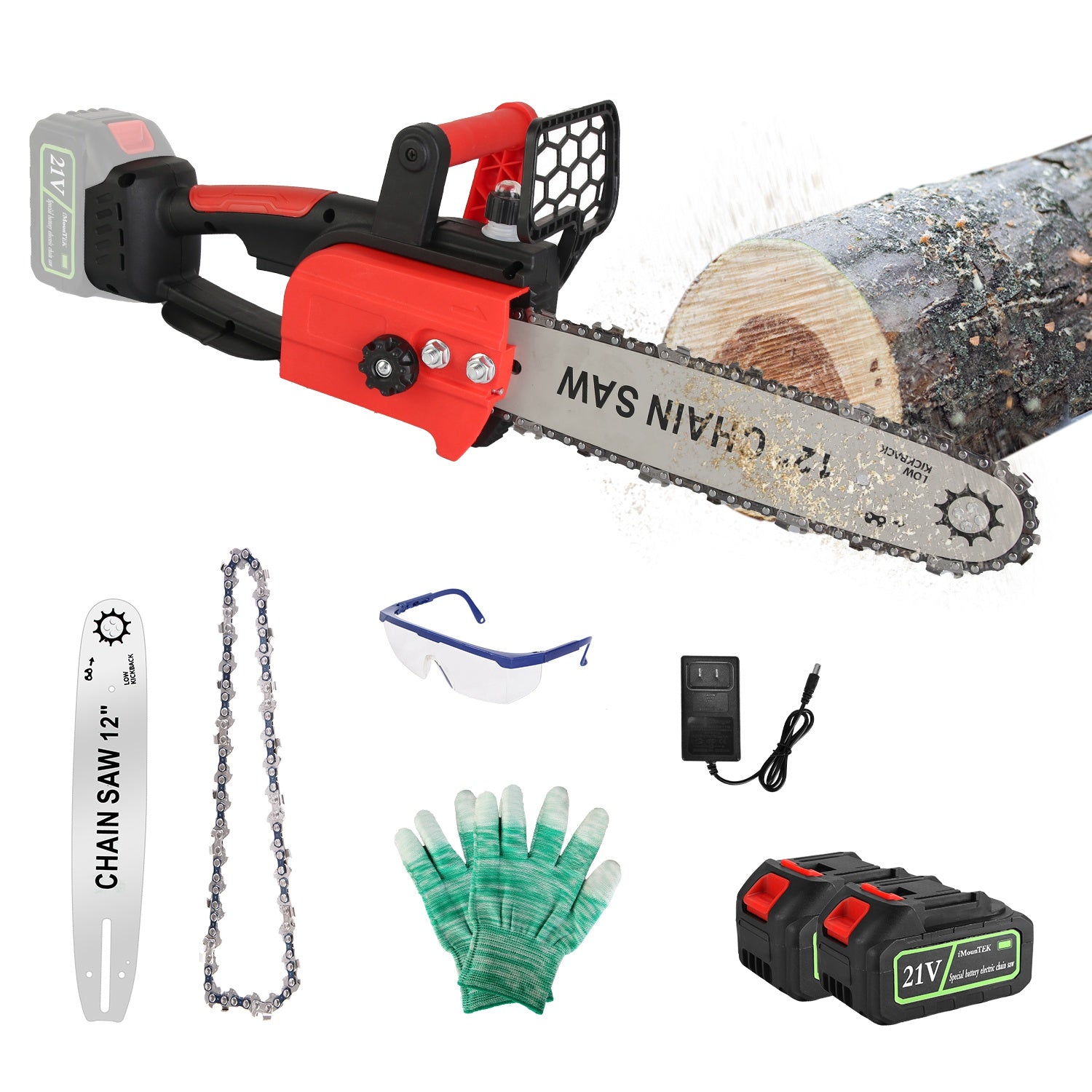 Lightweight Cordless Chainsaw Kit with Dual Batteries & Auto Oiler