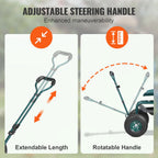 Heavy-Duty Garden Scooter Cart with Steering Handle