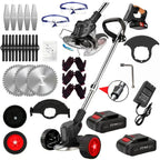 3 - in - 1 Cordless Electric Weed Eater, Trimmer, Edger Combo with 2 Batteries - soilcommander