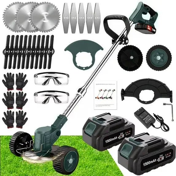 3 - in - 1 Cordless Electric Weed Eater, Trimmer, Edger Combo with 2 Batteries - soilcommander