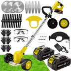 3 - in - 1 Cordless Electric Weed Eater, Trimmer, Edger Combo with 2 Batteries - soilcommander