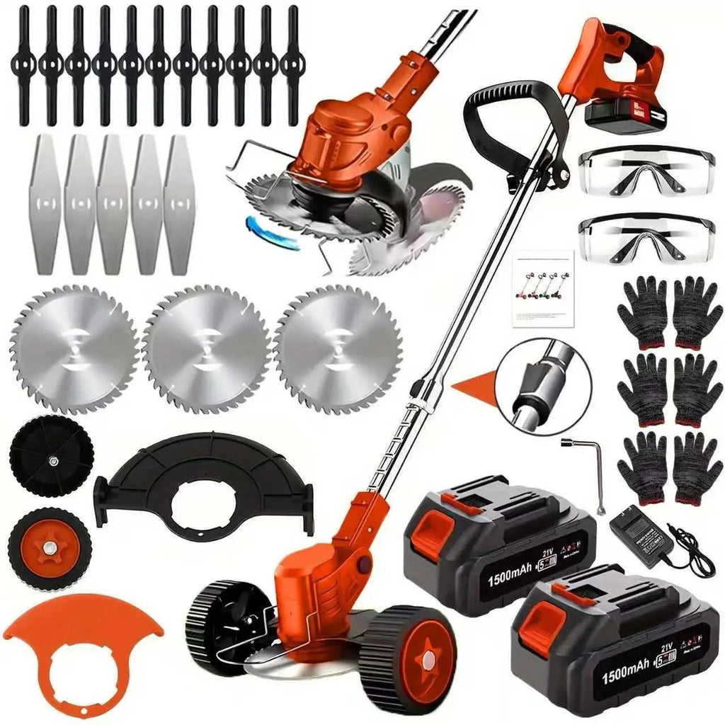 3 - in - 1 Cordless Electric Weed Eater, Trimmer, Edger Combo with 2 Batteries - soilcommander