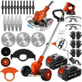 3 - in - 1 Cordless Electric Weed Eater, Trimmer, Edger Combo with 2 Batteries - soilcommander
