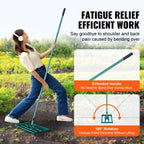 30 - Inch Lawn Leveling Rake with Extended Steel Handle - soilcommander