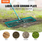 30 - Inch Lawn Leveling Rake with Extended Steel Handle - soilcommander